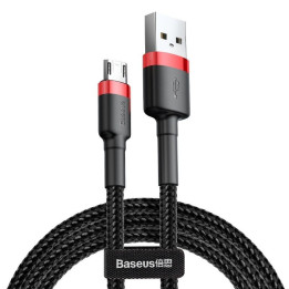 Baseus Cafule Micro USB kabelis 2.4A 1m (sarkans+melns)