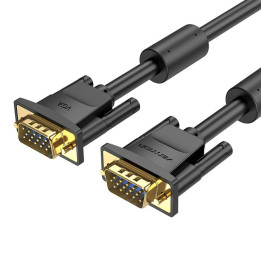 VGA(3+6) kabelis su ferito šerdimis ventiliacija DAEBI 3m, 1080P 60Hz (juodas)
