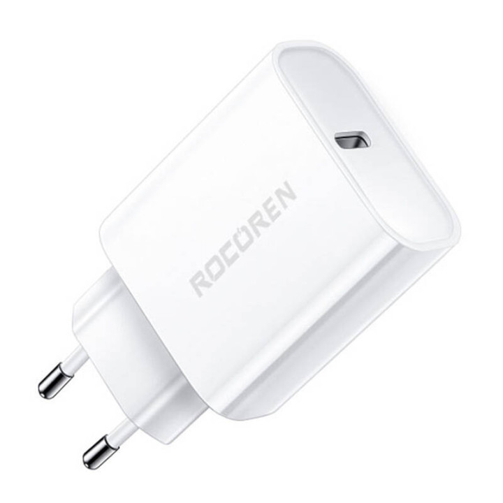 Kiirlaadija Rocoren PD 20W USB-C (valge)
