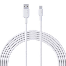 USB-A–USB-C kabelis Aukey CB-NAC2, 60 W, 1,8 m (balts)
