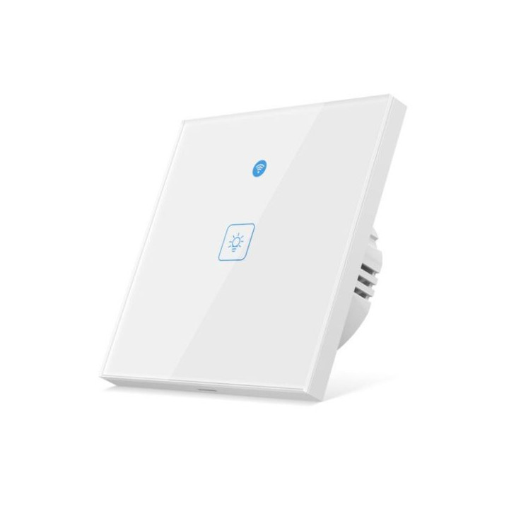 Woolley 1-gang smart WiFi eWeLink wall touch switch with built-in radar motion sensor (white)
