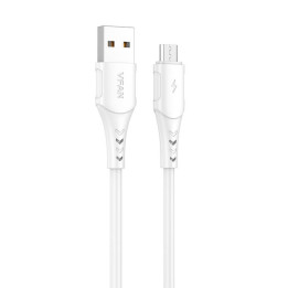 USB-mikro-USB-kaabel VFAN Colorful X12, 3A, 1m (valge)
