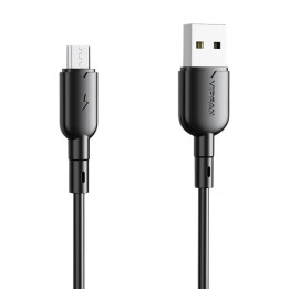 USB į mikro USB laidas VFAN Colorful X11, 3A, 1m (juodas)