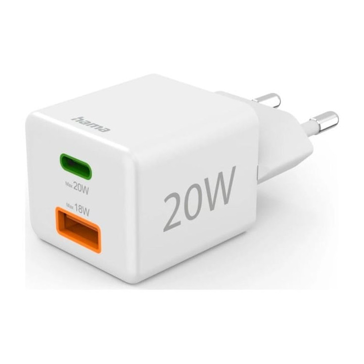 Hama mini 20W PD/QC balts