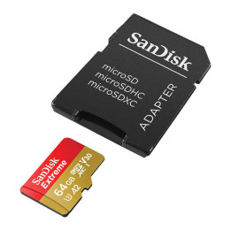 Muistikortti SANDISK EXTREME microSDXC 64 Gt 170/80 MB/s UHS-I U3 (SDSQXAH-064G-GN6MA)