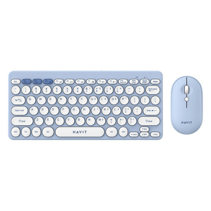Havit KB279GCM bezvadu spēļu komplekta 2-in-1 tastatūra + pele (zila) (QWERTY)