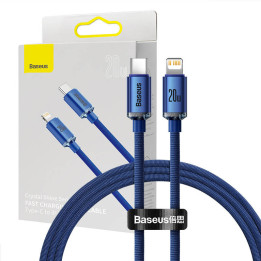 Baseus Crystal USB-C do Lightning, 20W, PD, 1,2m (niebieski)