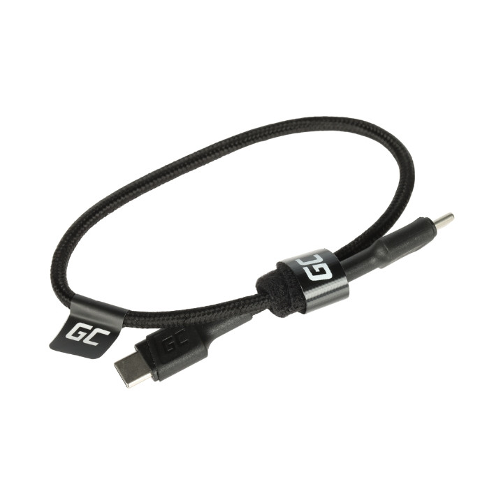 USB-C laidas – USB-C Green Cell GC 30 cm, su maitinimo tiekimu (60 W) ir ultra įkrovimu, QC 3.0