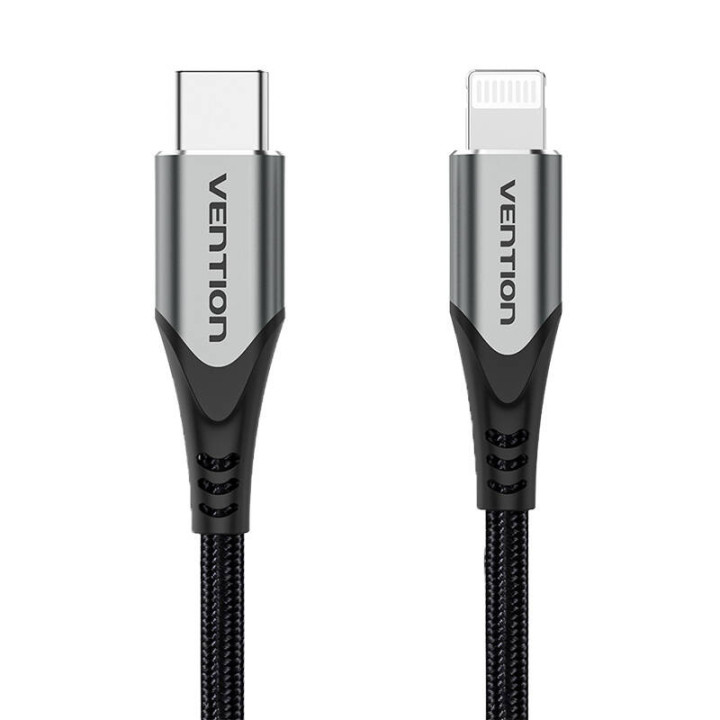 USB-C 2.0 līdz Lightning Cable Vention TACHH 2m MFi pelēks