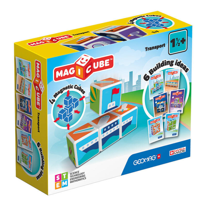 Magicube Printed Kuljetusmagneettilohkot + kortit 7 elementtiä GEOMAG GEO-122