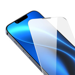 Tolmukindel Baseus Crystal karastatud klaas 0,3 mm iPhone 14/13/13 Pro jaoks (2 tk)
