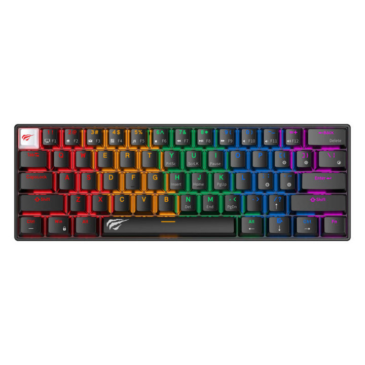 Havit KB903L vadu mehāniskā/spēļu RGB tastatūra (melna) (QWERTY)