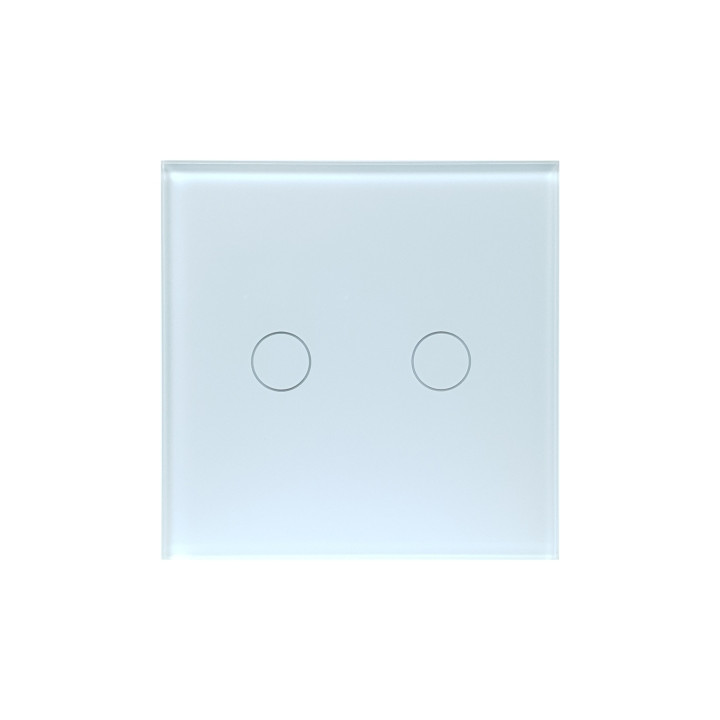 SmartWise T4 EU 2C UNI (R3), balts, 2 grupu, WiFi+RF viedais gaismas slēdzis (darbojas ar vienu strāvu vadu un ar strāvu + neitr