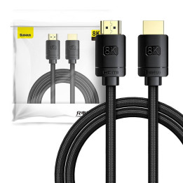 Baseuse kõrglahutusega seeria HDMI 2.1, 8K 60Hz, 3D, HDR, 48Gbps, 3m (Czarny)