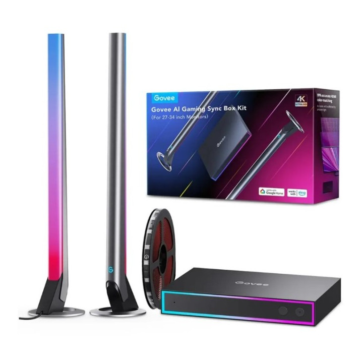 Govee H6601 AI spēļu sinhronizācijas kastes komplekts | Oświetlenie LED | RGBIC, AI, HDMI, 4K, 240Hz 1080P