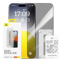 Privātuma aizsardzība rūdīts stikls Baseus Sapphire iPhone 15 Pro