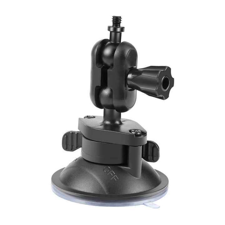 PULUZ 1/4 collu piesūcekņa stiprinājums sporta kamerām (DJI Action, GoPro, Insta360) (melns) (PU544B)