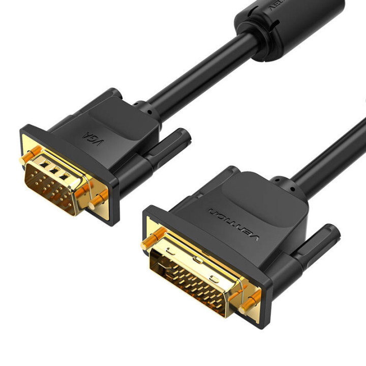 DVI (24+5) iki VGA kabelio ventiliacijos EACBI 3m, 1080P 60Hz (juodas)