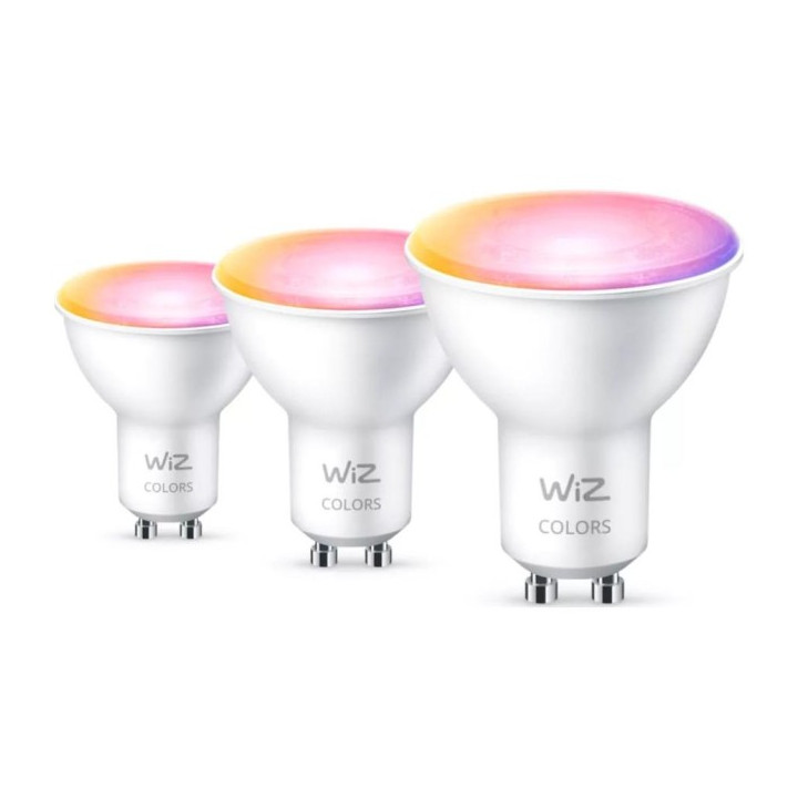 WiZ,GU10 spot,4,7W,2200-6500 (RGB),PAR16,GU10,3 pcs lightsource