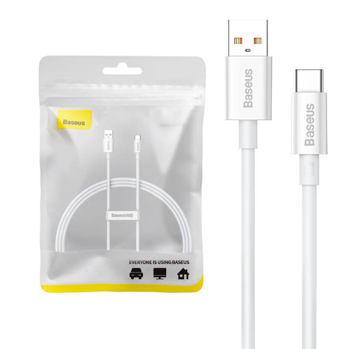 Кабель USB do USB-C Baseus Superior 100Вт 1м (белый)