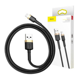 Кабель Baseus Cafule USB Lightning 2А 3м (золотой+черный)