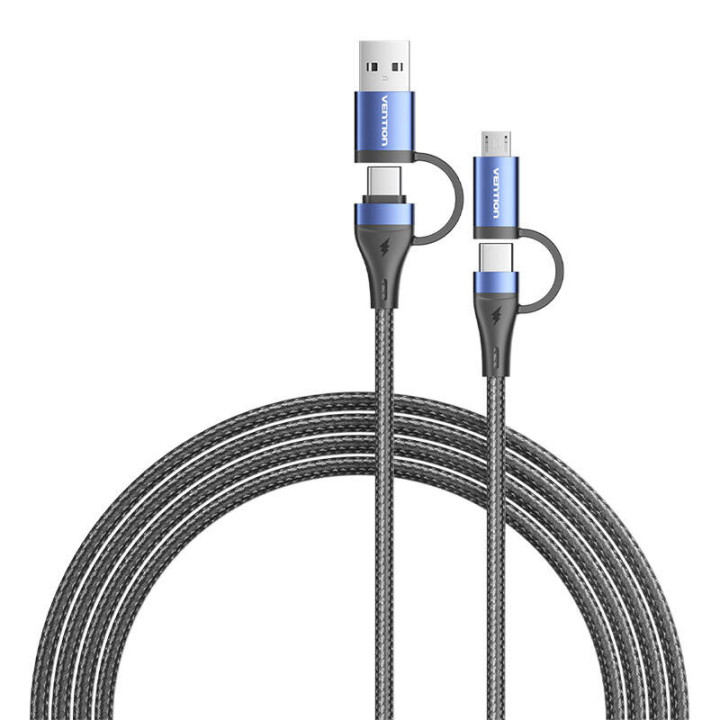 Kabelis 4in1 USB 2.0 Vention CTLLH 2m (melns)