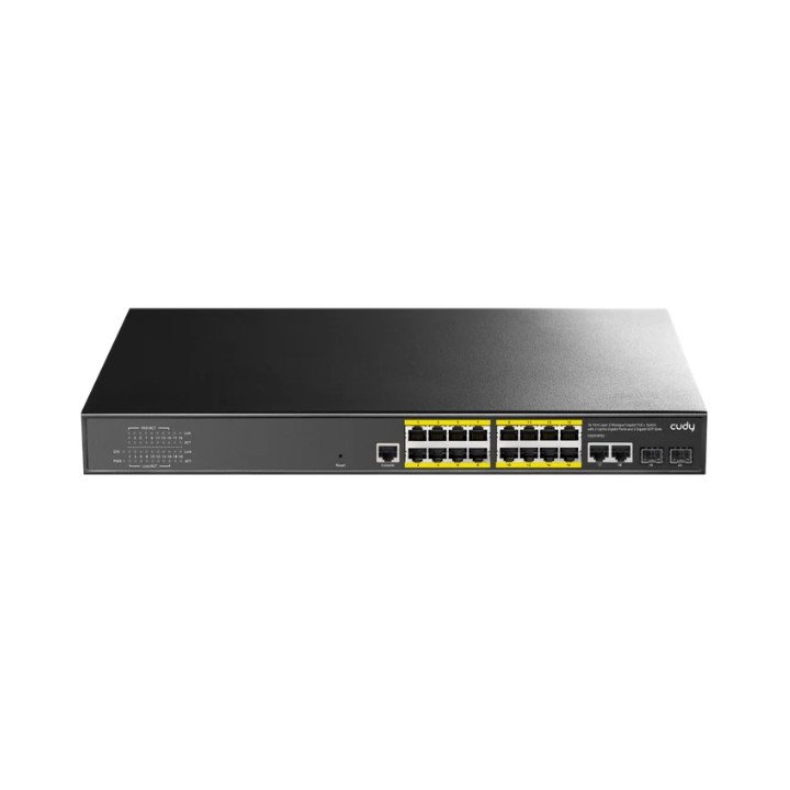 CUDY GS2018PS2-200W 16-Port PoE Switch with 2 SFP Ports