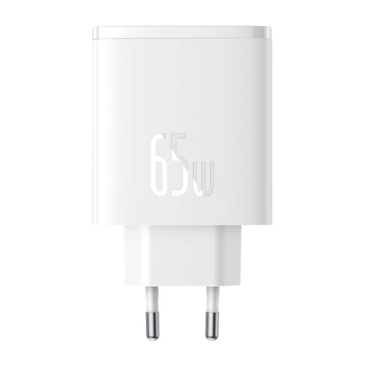 Sienas lādētājs Baseus OS-Cube Pro 2xUSB-C + USB, 65W (balts)