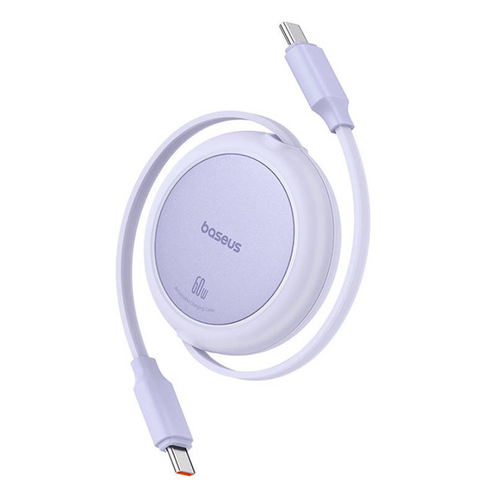 Baseus Free2Pull Mini USB-C uz USB-C 60 W USB kabelis, 1 m (violeta)