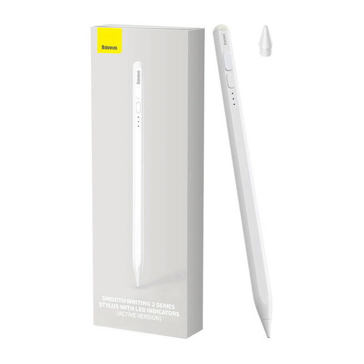 Baseus Smooth Writing 2 Stylus Pen su LED indikatoriais (balta)