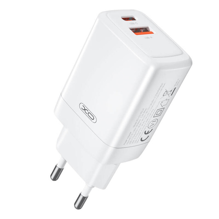 Seinälaturi XO CE16, 45W, 1x USB-C, 1x USB-A
