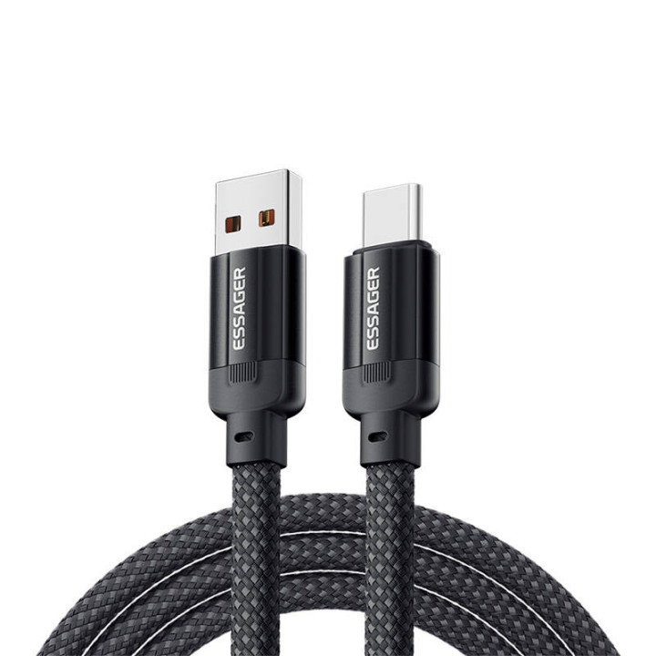 Кабель USB — USB-C, Essager, EXCT-YS01-P, 100 Вт, 1 м (черный)