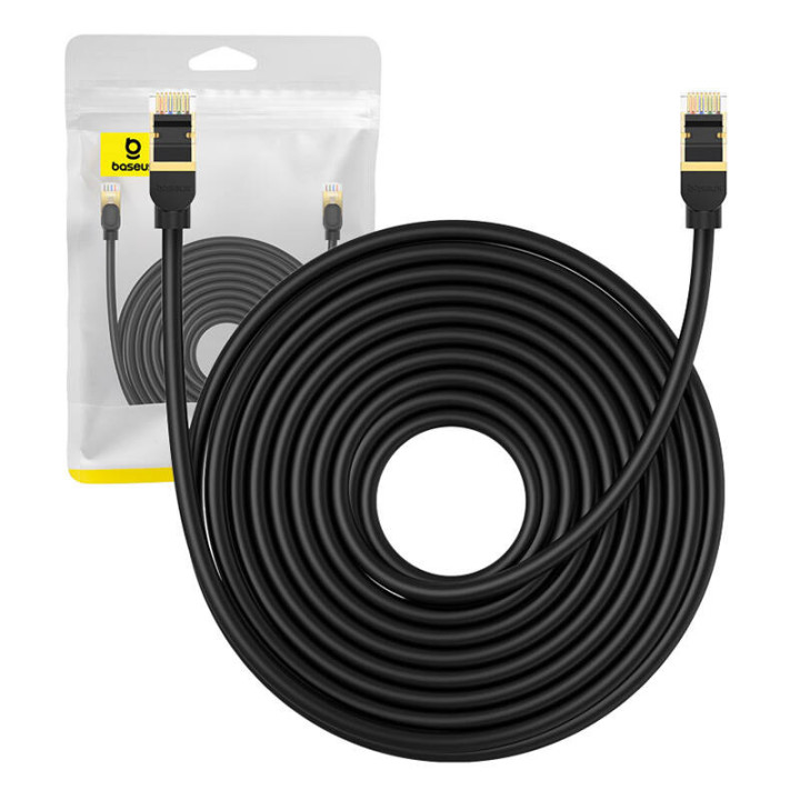 Võrgukaabel Cat.8 Baseus Ethernet RJ45, 40Gbps, 10m (must)
