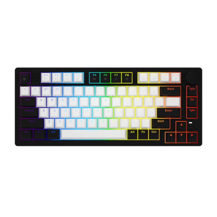 Dareu EK75 RGB vadu tastatūra (melnbalta)