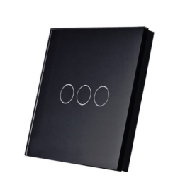 SmartWise TEREM3B Bluetooth (eWeLink-Remote) belaidis jutiklinis jungiklis, juodas, 3 mygtukai