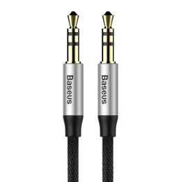 Baseus Yiven AUX miniJack 3,5mm 1m (czarno-srebrny)