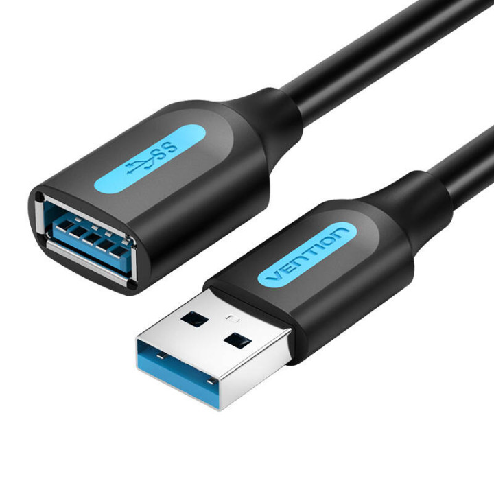 Pagarinātāja kabelis USB 3.0 vīrišķais-sieviete Vention CBHBF 1m Black