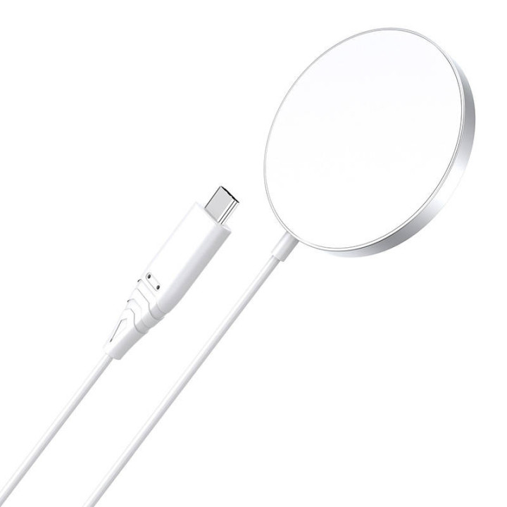 Choetech T518 magnētiskais bezvadu lādētājs 15 W (balts)