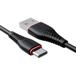 USB į USB-C laidas VFAN Anti-Break X01, 3A, 1m (juodas)