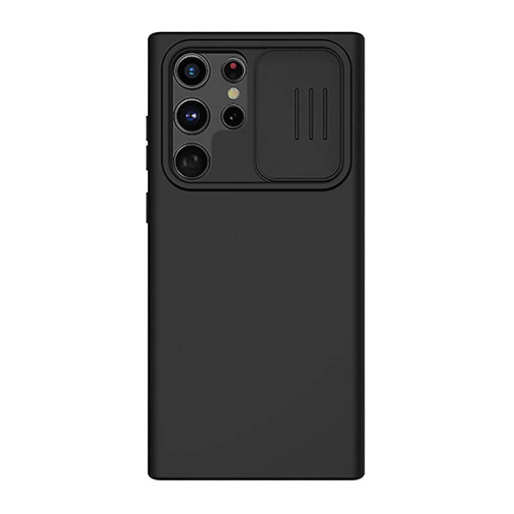 „Nillkin CamShield Silky“ dėklas, skirtas „Samsung Galaxy S23 Ultra“ (juodas)