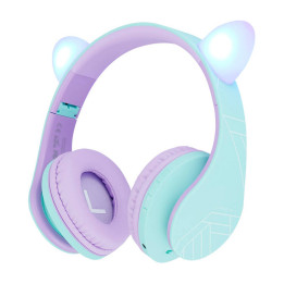 PowerLocus P2 Cats Ears juhtmevabad kõrvaklapid lastele (sinine ja lilla)