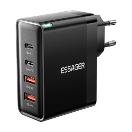 Зарядное устройство, Essager, ECT2CA-QYB01-Z, 2xUSB-C, 2xUSB-A, 100 Вт (черный)