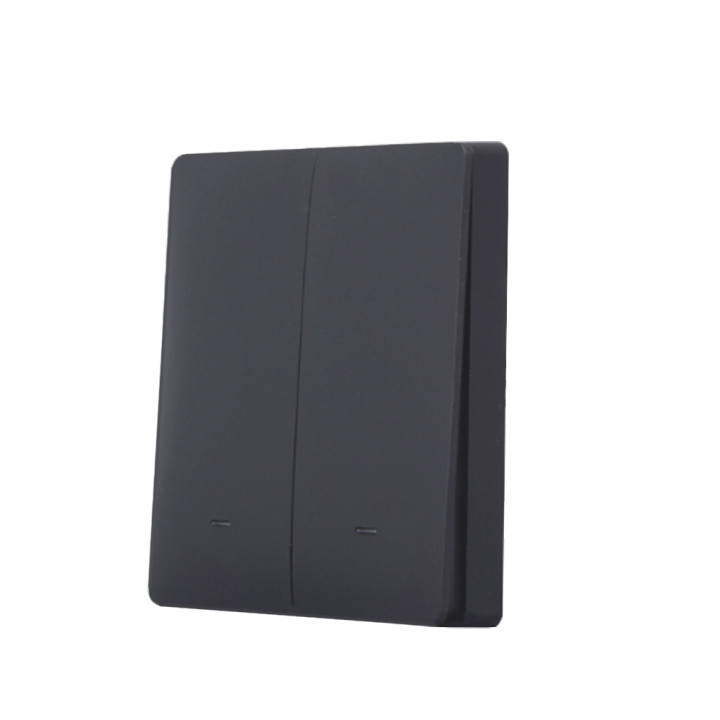 SmartWise BEREM2 Bluetooth (eWeLink-Remote) belaidis jungiklis su 2 mygtukais, juodas mygtuko priekinis skydelis