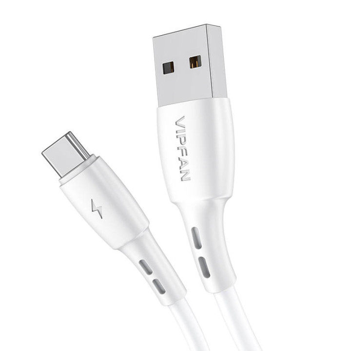 USB-USB-C kaabel VFAN Racing X05, 3A, 2m (valge)