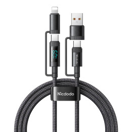 „McDodo 4-in-1“ USB-C/A–USB-C/Lightning kabelis CA-1990 1,2 m (juodas)
