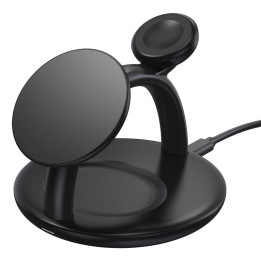 Teline magneettisella langattomalla laturilla 3in1 Choetech T587-F Apple iPhone/Airpods/Apple Watch 15W/5W/2,5W