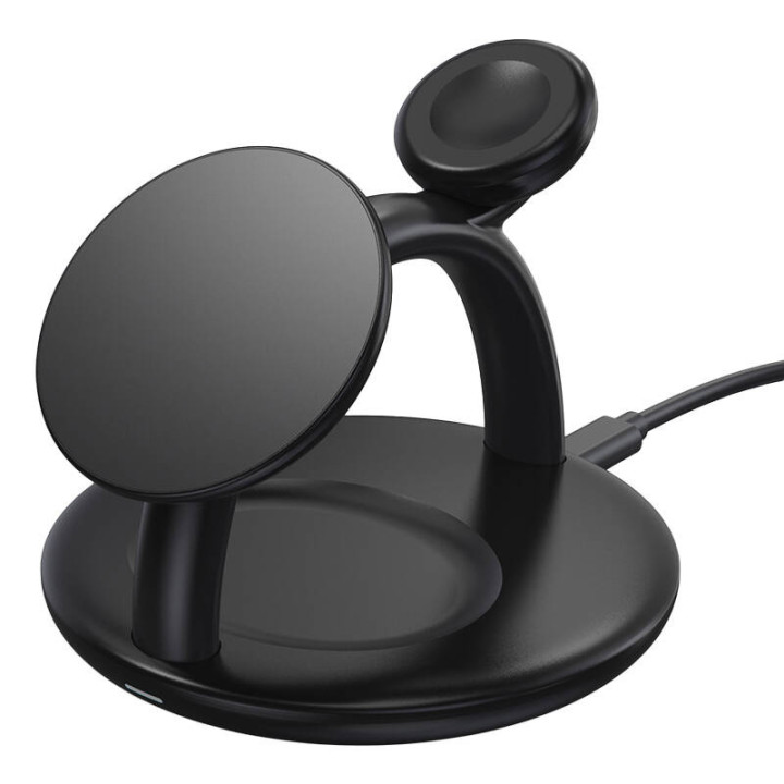Teline magneettisella langattomalla laturilla 3in1 Choetech T587-F Apple iPhone/Airpods/Apple Watch 15W/5W/2,5W