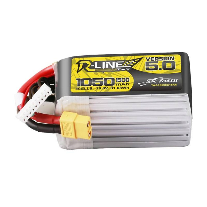 Аккумулятор Lipo Tattu R-Line Version 5.0 1050 мАч 29,6 В 8S 150C с разъемом XT60