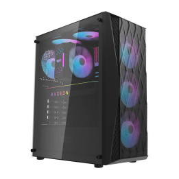 Darkflash DK352 Tinklinis kompiuterio dėklas (juodas) + 4 ARGB ventiliatoriai
