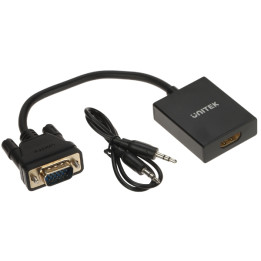 VGA-HDMI-KONVERTER V1112ABK01 + AUDIO UNITEK
